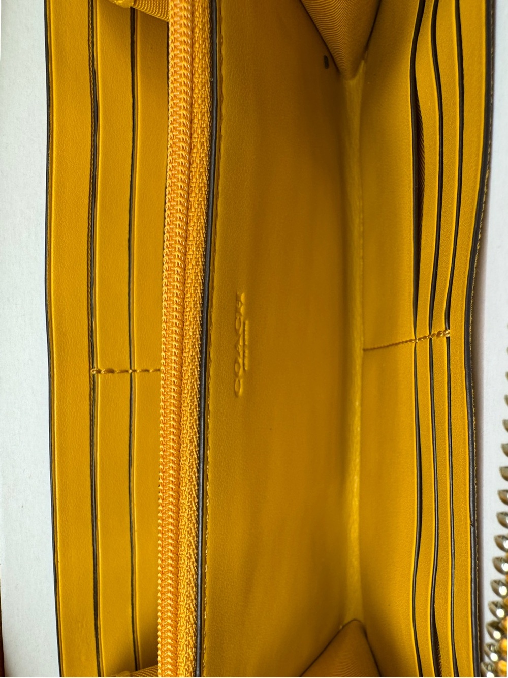Coach Baseman Buddy Boy Mustard Yellow Leather Tote Bag Keychain And Wallet NWT - Picture 16 of 16